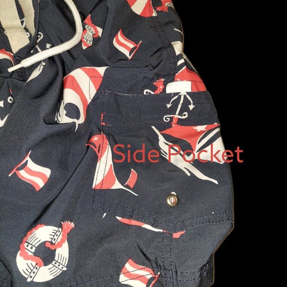 J. Crew Flex Swimwear Nautical Theme Navy Men's Size 33 - Picture 8 of 8